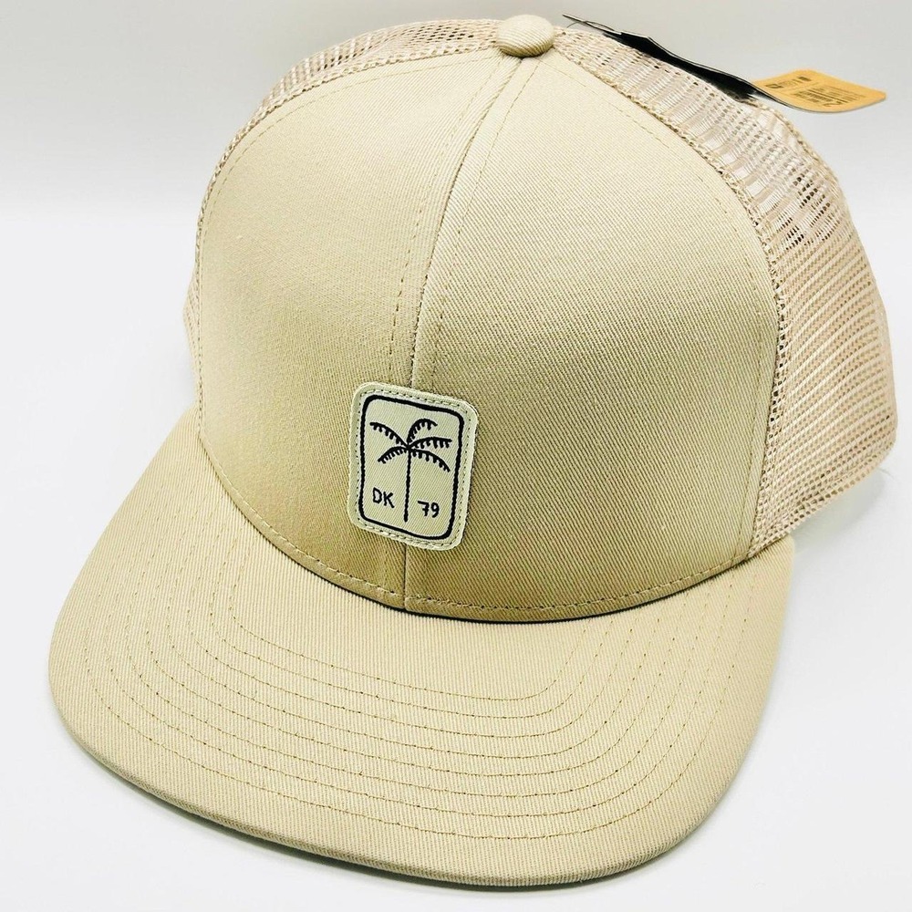 Dakine Palm Tree Trucker Hat Cap Snapback Adjustable Beige Outdoors Casual